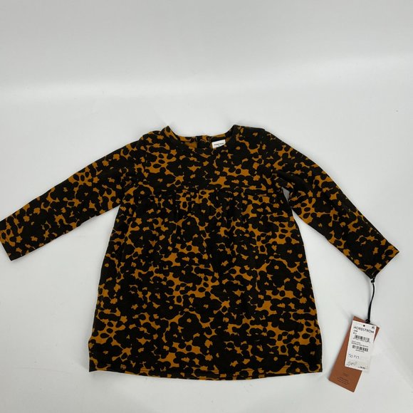 Nordstrom Babies Kids Cristina Martinez Graphic Dress Brown Bloom Smudge 24M NWT - Picture 4 of 7